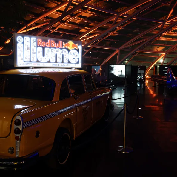 Red Bull Illume photo exhibition, Red Bull Hangar-7 by night