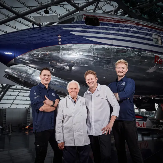 Ikarus Team: von links nach rechts - Martin Ebert, Eckart Witzigmann, Martin Klein, Stefan Howells