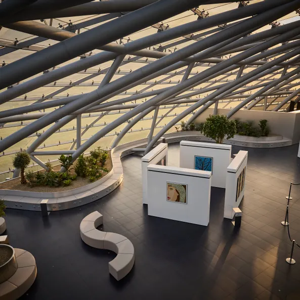 Architecture, plants, art exhibition