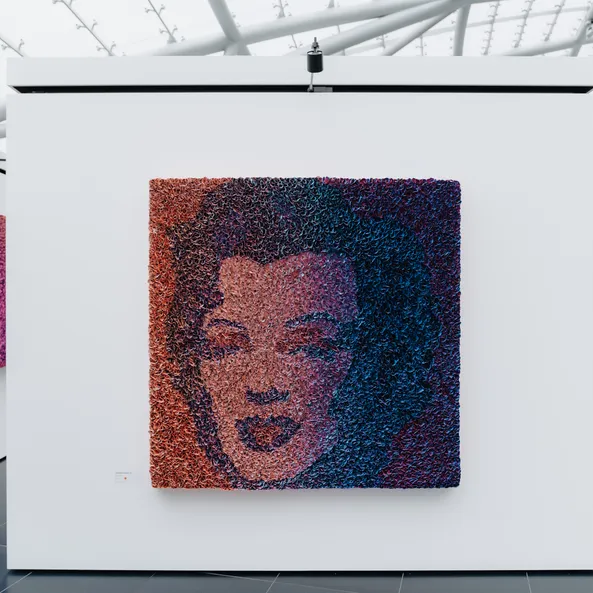 Art exhibition at Red Bull Hangar-7, architecture, painting