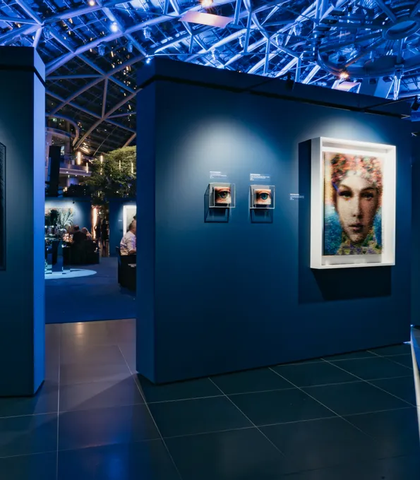 Artworks by Maxim Wakultschik from the exhibition – Beyond the Surface in the exhibition area of Red Bull Hangar-7