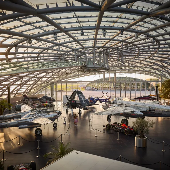 Red Bull Hangar-7 Architecture, exhibits, Aircraft, racing cars, plants