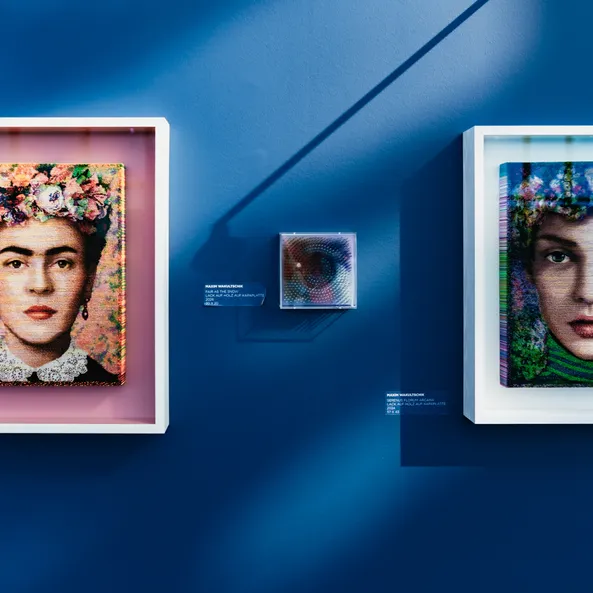 Artworks by Maxim Wakultschik from the exhibition – Beyond the Surface in the exhibition area of Red Bull Hangar-7