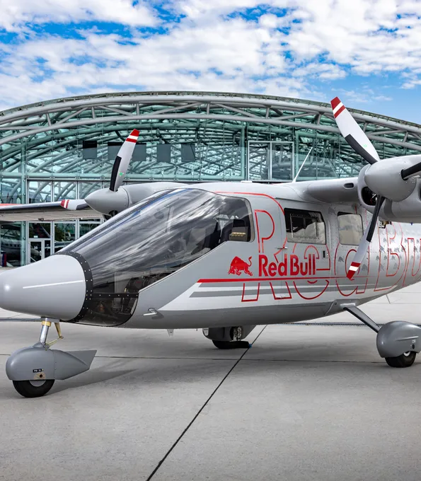 P.68TC Observer in front of Red Bull Hangar-7 