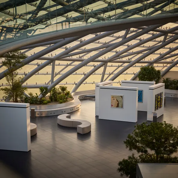 Architecture, plants, art exhibition