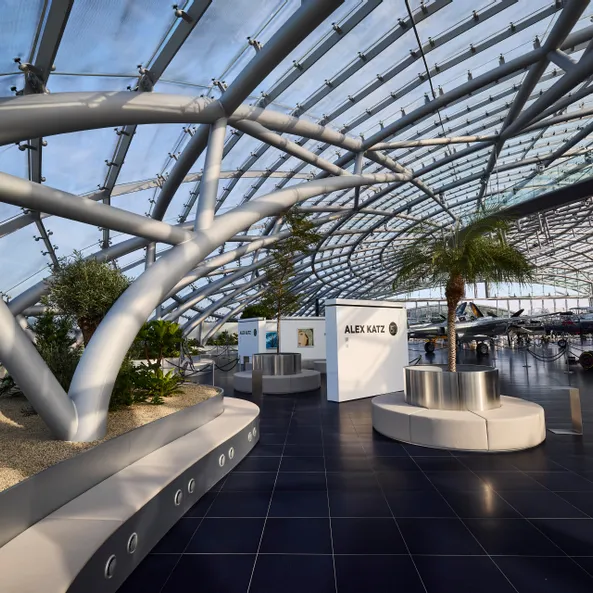 Architecture, plants, art exhibition