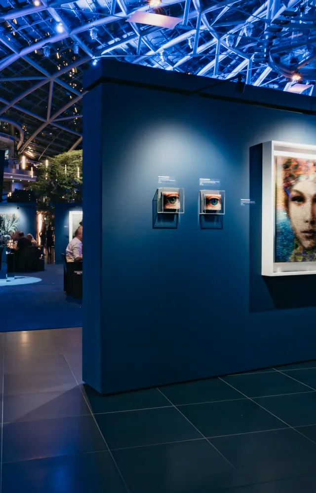 Artworks by Maxim Wakultschik from the exhibition – Beyond the Surface in the exhibition area of Red Bull Hangar-7