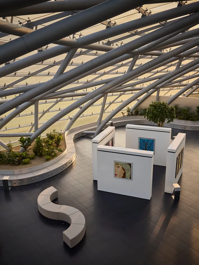 Architecture, plants, art exhibition