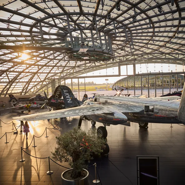 Red Bull Hangar-7 Architektur, Exponate, Flugzeuge, Boliden, Pflanzen