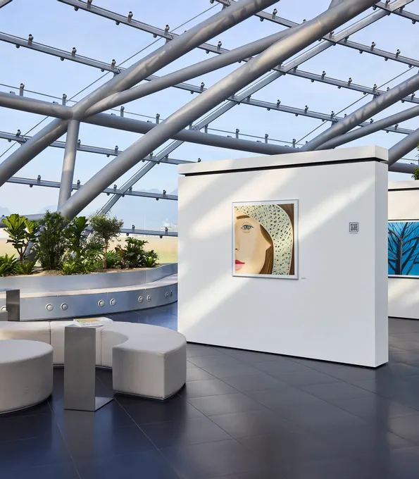 Architecture, plants, art exhibition