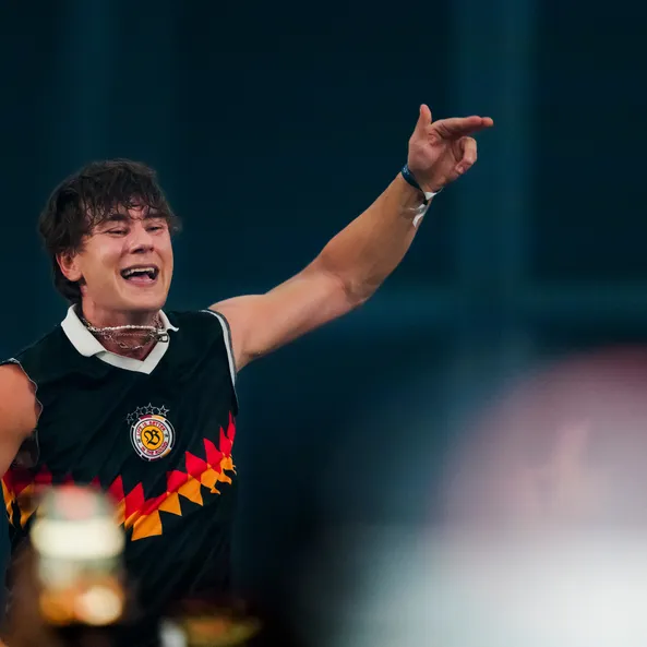 BUNT. performing full of energy at the Sunset event in the Red Bull Hangar-7.